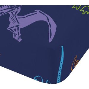Modré napínací dětské prostěradlo do postýlky 70x140 cm Prehistoric Dinosaurs – Catherine Lansfield obraz