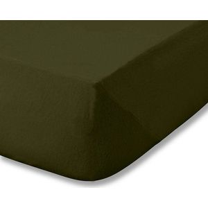Khaki napínací flanelové prostěradlo 135x190 cm Brushed – Catherine Lansfield obraz