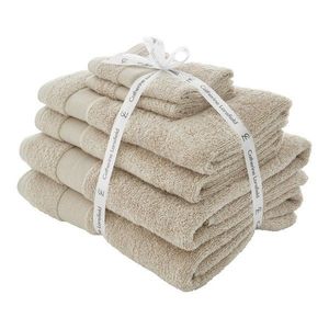 Béžové froté bavlněné ručníky a osušky v sadě 6 ks Anti-Bacterial – Catherine Lansfield obraz