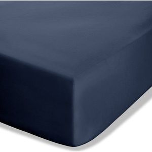 Tmavě modré napínací perkálové prostěradlo 150x200 cm Easy Iron Percale – Catherine Lansfield obraz