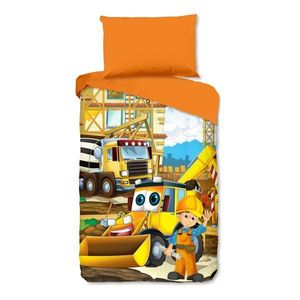 Oranžové bavlněné dětské povlečení na jednolůžko 140x200 cm Building – Good Morning obraz