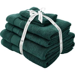 Tmavě zelené froté bavlněné ručníky a osušky v sadě 6 ks Anti-Bacterial – Catherine Lansfield obraz