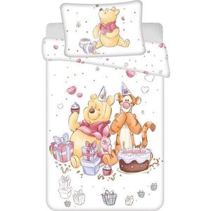 Bílé bavlněné dětské povlečení do postýlky 100x135 cm WTP "Birthday party" – Jerry Fabrics obraz