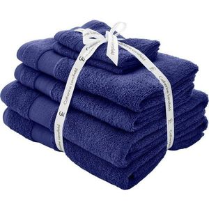 Tmavě modré froté bavlněné ručníky a osušky v sadě 6 ks Anti-Bacterial – Catherine Lansfield obraz