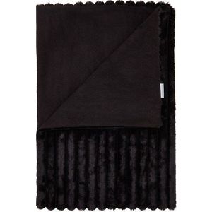 Černá deka z mikroplyše 130x170 cm Cosy Ribbed – Catherine Lansfield obraz