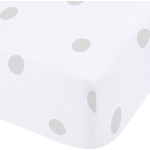 Bílé/šedé napínací flanelové prostěradlo 150x200 cm Polka Dot – Catherine Lansfield obraz