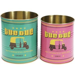 Dekorativní cínové úložné boxy v sadě 2 ks ø 11x13 cm Tuc-tuc – Rex London obraz