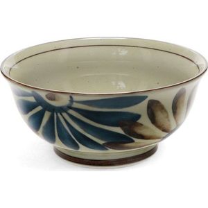 Modrá/béžová porcelánová ramen miska 1 l Flower – Rex London obraz
