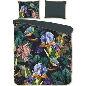 Antracitové povlečení na dvoulůžko/prodloužené z bavlněného saténu 200x220 cm Dilana – Descanso obraz