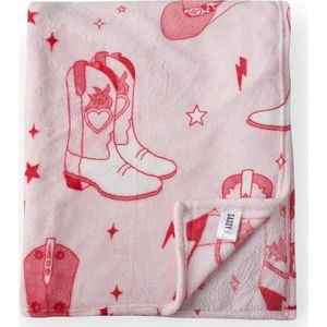 Růžový přehoz z mikroplyše 200x240 cm Cowgirl Boot – Sassy B obraz