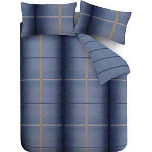 Tmavě modré flanelové povlečení na dvoulůžko/prodloužené 230x220 cm Melrose Tweed Check – Catherine Lansfield obraz