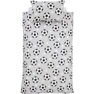 Šedé flanelové dětské povlečení na dvoulůžko 200x200 cm Football Stars – Catherine Lansfield obraz