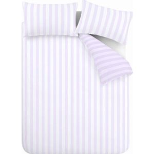 Bílé/v levandulové barvě povlečení na dvoulůžko/prodloužené 230x220 cm Stripe Tease – Sassy B obraz