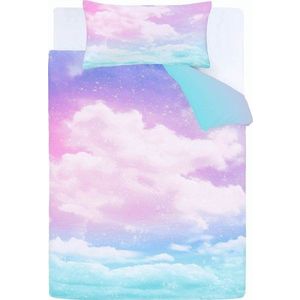 Modré/růžové dětské povlečení na jednolůžko 135x200 cm Ombre Rainbow Clouds – Catherine Lansfield obraz