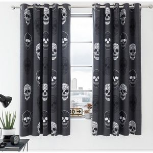 Tmavě šedý dětský závěs 2 ks 168x183 cm Skulls – Catherine Lansfield obraz