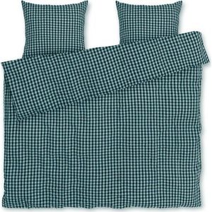 Zelené/modré krepové povlečení na dvoulůžko/prodloužené 200x220 cm Bæk&Bølge – JUNA obraz