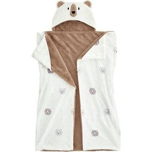 Hnědá/krémová dětská deka s kapucí z mikroplyše 90x125 cm Cosy Bear – Catherine Lansfield obraz