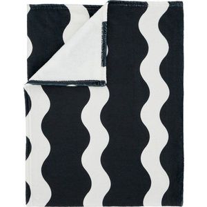 Černobílý přehoz z mikroplyše 200x240 cm Waves – Sassy B obraz