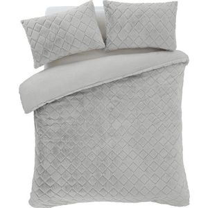 Šedé povlečení na dvoulůžko z mikroplyše 200x200 cm Cosy Diamond – Catherine Lansfield obraz
