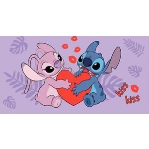 Fialová bavlněná dětská osuška 70x140 cm Lilo and Stitch "Kiss" – Jerry Fabrics obraz