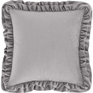 Sametový dekorační polštář 43x43 cm Velvet Double Frill – Catherine Lansfield obraz
