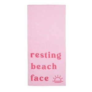 Růžová froté bavlněná plážová osuška 76x160 cm Resting Beach Face – Sassy B obraz