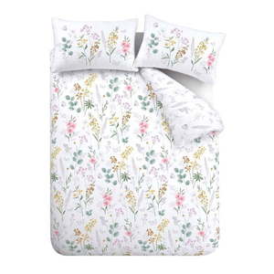 Bílé povlečení na dvoulůžko/prodloužené 230x220 cm Emilia Floral – Catherine Lansfield obraz