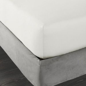 Slonovinové napínací prostěradlo z bavlněného saténu 150x200 cm Cotton Sateen – Bianca obraz