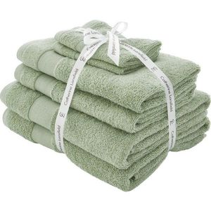 Zelené froté bavlněné ručníky a osušky v sadě 6 ks Anti-Bacterial – Catherine Lansfield obraz