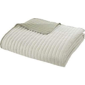 Zelený prošívaný přehoz 220x230 cm Stripe – Catherine Lansfield obraz
