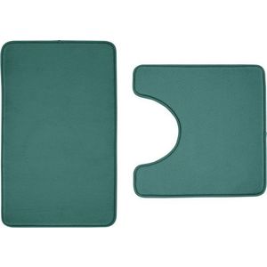 Zelené WC koupelnové předložky v sadě 2 ks z paměťové pěny 50x80 cm Anti-Bacterial – Catherine Lansfield obraz