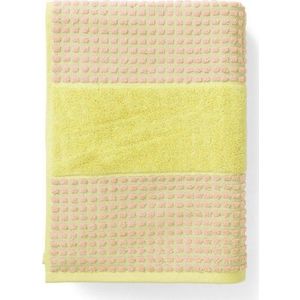 Žlutý/růžový froté ručník z Bio bavlny 50x100 cm Check – JUNA obraz