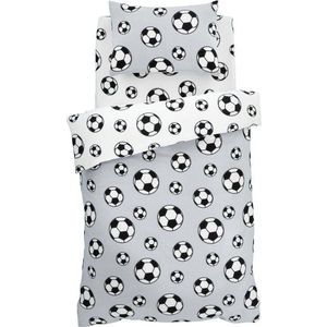 Světle šedé fleecové dětské povlečení na dvoulůžko 200x200 cm Football – Catherine Lansfield obraz