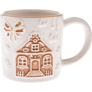 Bílý keramický hrnek s vánočním motivem Christmas cottage – Dakls obraz