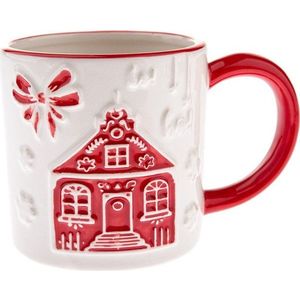 Bílý keramický hrnek s vánočním motivem Christmas cottage – Dakls obraz