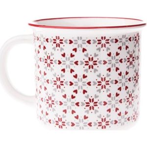 Bílý porcelánový hrnek s vánočním motivem 380 ml – Dakls obraz