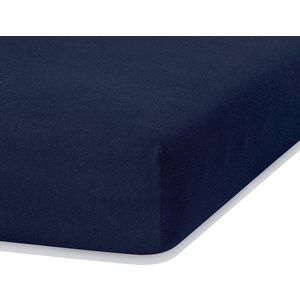 Tmavě modré napínací froté prostěradlo 140x200 cm Ruby – Restilo obraz