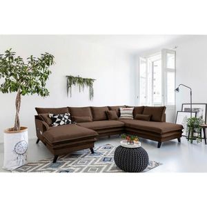 P & B SEDACÍ SOUPRAVA, textil, hnědá obraz