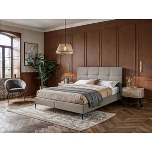 MID.YOU POSTEL BOXSPRING, 180/200 cm, šedá obraz