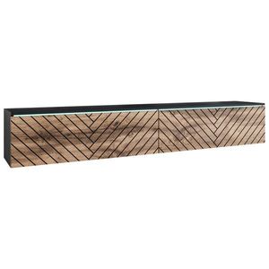 P & B NÍZKÁ KOMODA, dub wotan, černá, 180/30/33 cm obraz