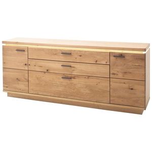 Linea Natura ŠIROKÁ KOMODA, trámový dub, dub bianco, 210/84/44 cm obraz