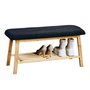 Kesper REGÁL NA BOTY, přírodní barvy, černá, 90/45/34 cm obraz