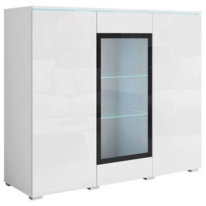 P & B VYSOKÁ KOMODA, bílá, vysoce lesklá bílá, 120/103, 3/39, 5 cm obraz