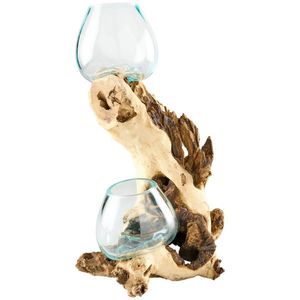 Ambia Home VÁZA, dřevo, sklo, 40 cm obraz