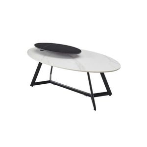 Modante KONFERENČNÍ STOLEK, černá, bílá, kov, keramika, 110/60/48 cm obraz