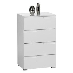 Carryhome KOMODA, bílá, vysoce lesklá bílá, 50/80/40 cm obraz