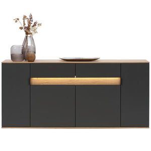 Dieter Knoll ŠIROKÁ KOMODA, antracitová, barvy dubu, 180, 6/82/42 cm obraz