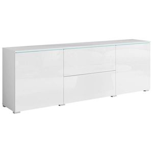P & B NÍZKÁ KOMODA, bílá, vysoce lesklá bílá, 180/61, 8/34, 5 cm obraz