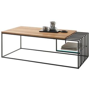 MID.YOU KONFERENČNÍ STOLEK, černá, barvy dubu, dřevo, kov, sklo, 120/40/60 cm obraz