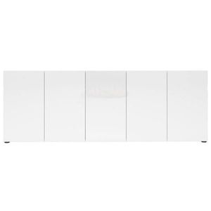 home24 ŠIROKÁ KOMODA, vysoce lesklá bílá, 225/79/38 cm obraz